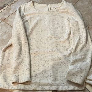 Lou & Grey Cream Knit Pullover with Dark Speckle